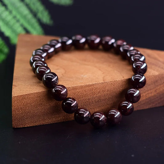 Natural 5A Garnet Stone Femme Wine Red Bead Bracelet Men Bangle Women Jewelry Lucky Energy Healing Bracelet Valentine's Day Gift