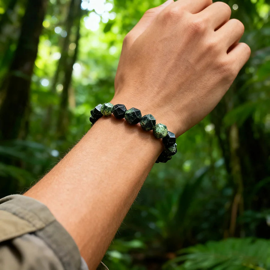 Irregular Natural Sparrow Bracelet Men Women Elastic Rope Wristband Jewelry for Women Original Stone Bangle Yoga Meditation Gift