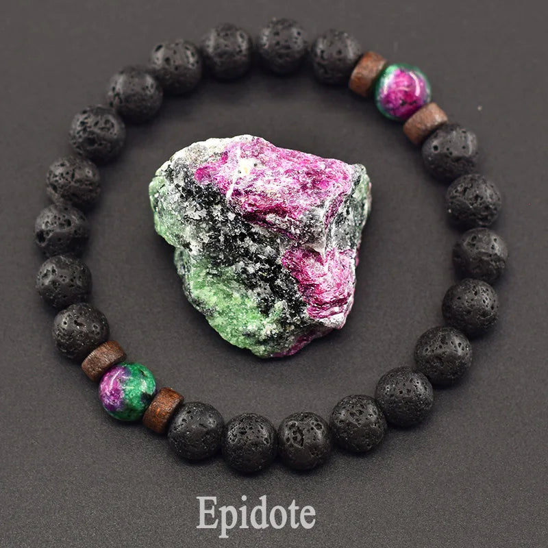 Natural Stone Red Stripe Agate Beads Bracelet Women Men Genuine Red Carnelian Round Bangle Natural Volcanic Stone Bracelet Gift