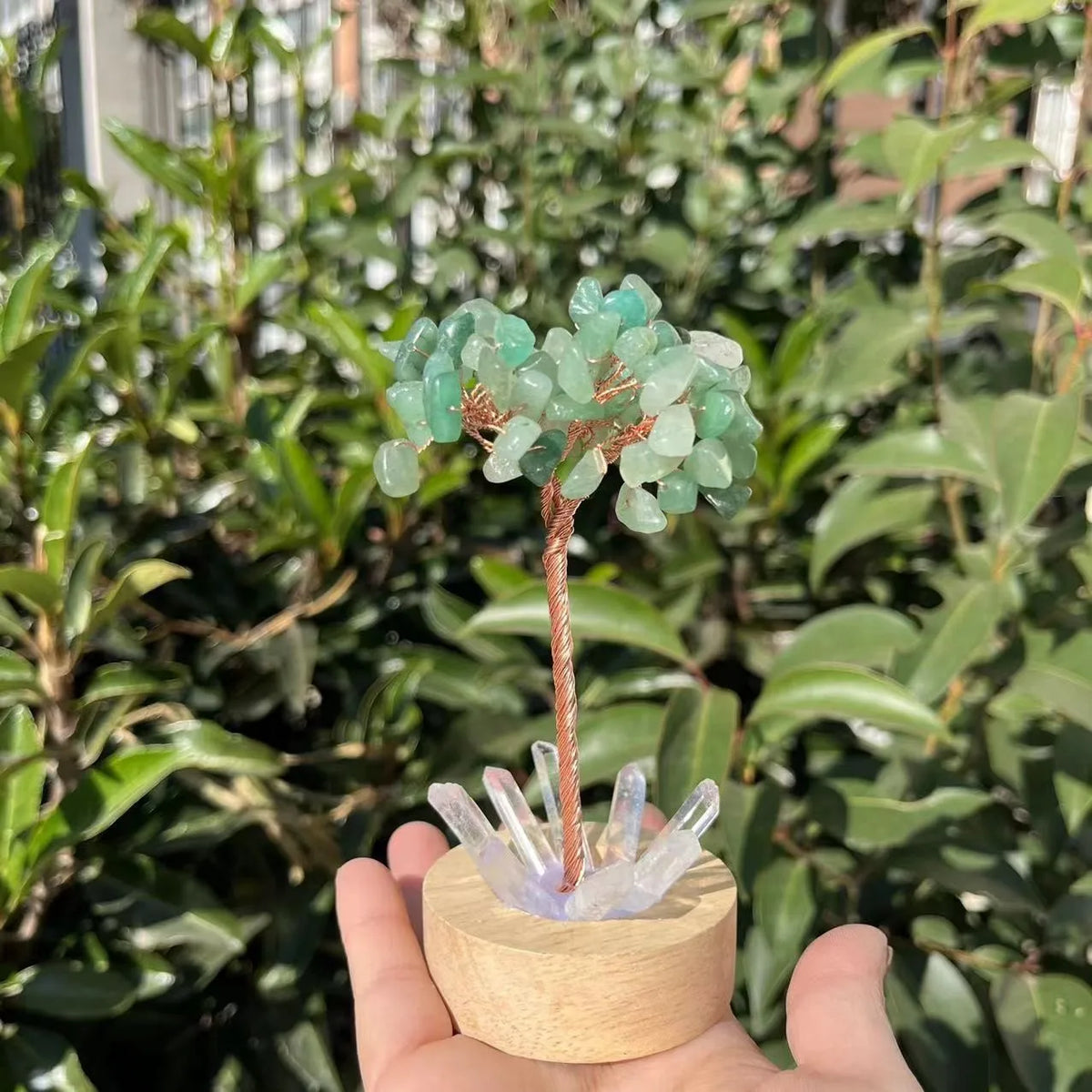 1pcs Crystal Money Tree Reiki Chakra Feng Shui Trees Decor Sparkling Crystal Tree Of Wealth With LED Base Crystal Birthday Gift