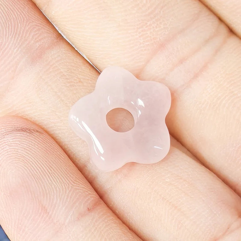 1pc Natural Stone Large Hole Beads Flower Shaped Jewelry Making DIY Necklace Bracelet Earings Accessories