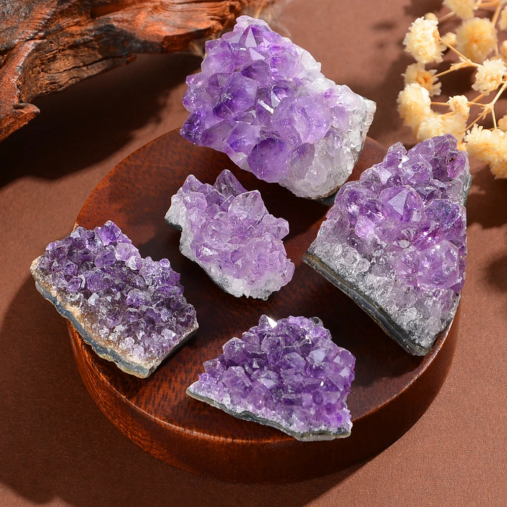 30-70g Natural Amethyst Geode Cave Healing Crystal Stones Rock Cluster Druzy Witchcraft Raw Amethyst Gemstone Specimen