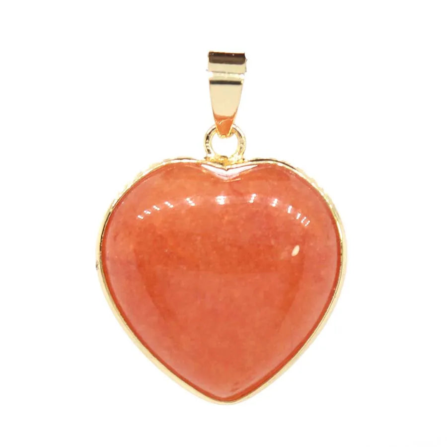 Charms Natural Healing Crystal Heart Stone Pendants For Women Necklace DIY Amethyst Rose Quartz Gemstone Choice Men Jewelry