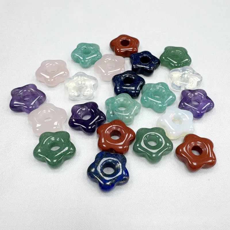 1pc Natural Stone Large Hole Beads Flower Shaped Jewelry Making DIY Necklace Bracelet Earings Accessories