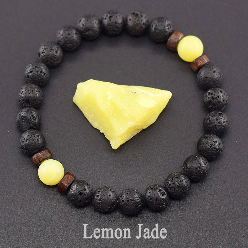 Natural Stone Red Stripe Agate Beads Bracelet Women Men Genuine Red Carnelian Round Bangle Natural Volcanic Stone Bracelet Gift