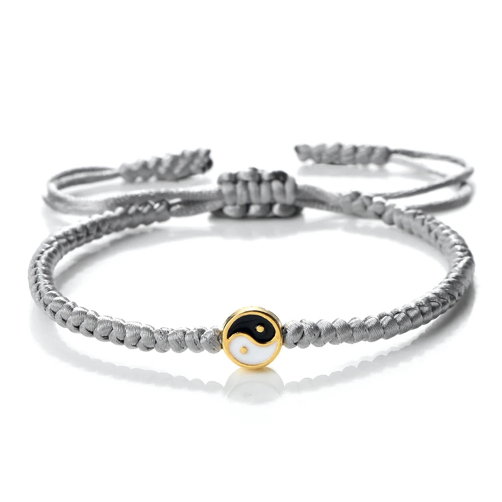 Mini Taichi Pendant Braided Bracelet Women Men Yinyang Balance Couple Bracelet&Bangles Chain Jewelry Vintage Pulsera Jewelry