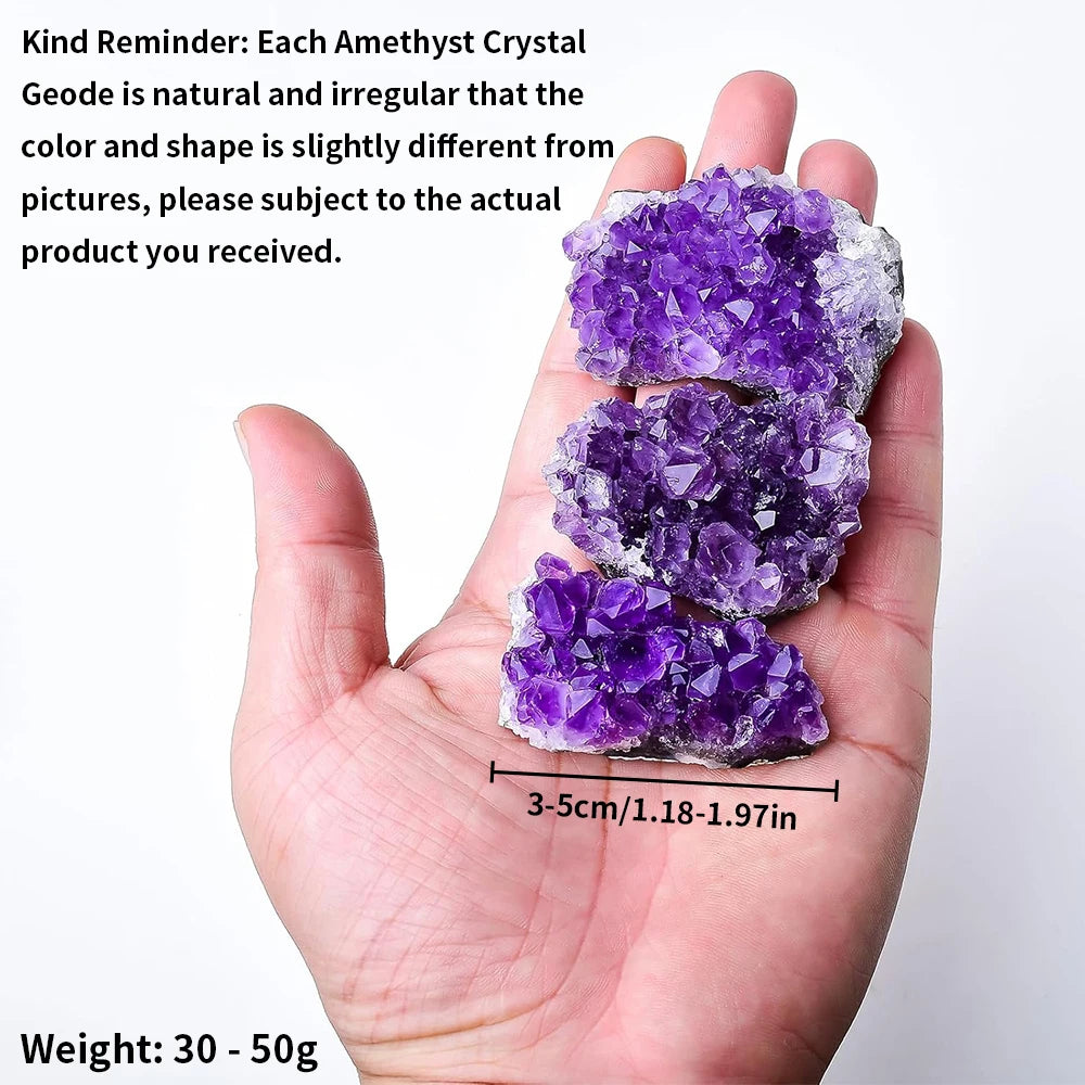30-70g Natural Amethyst Geode Cave Healing Crystal Stones Rock Cluster Druzy Witchcraft Raw Amethyst Gemstone Specimen