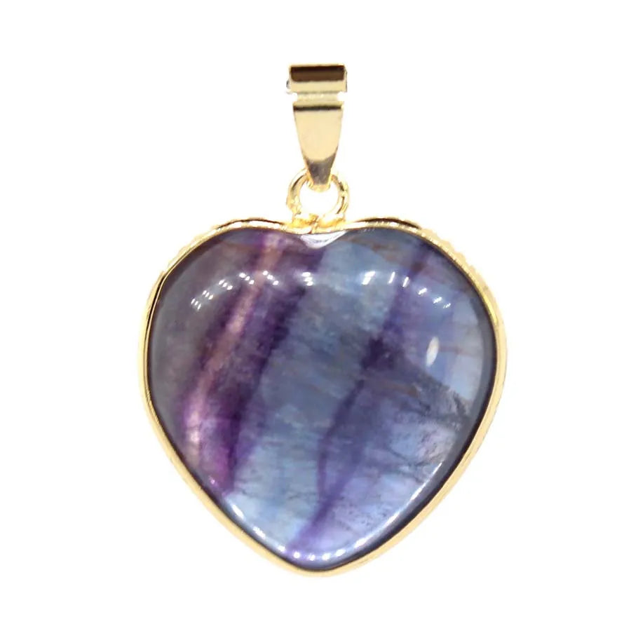 Charms Natural Healing Crystal Heart Stone Pendants For Women Necklace DIY Amethyst Rose Quartz Gemstone Choice Men Jewelry