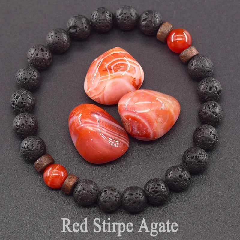 Yellow Grass Turquoises Natural Beads Bracelet Women Wooden Accessories Volcanic Lava Beads Elastic Rope Bangles Friendship Gift