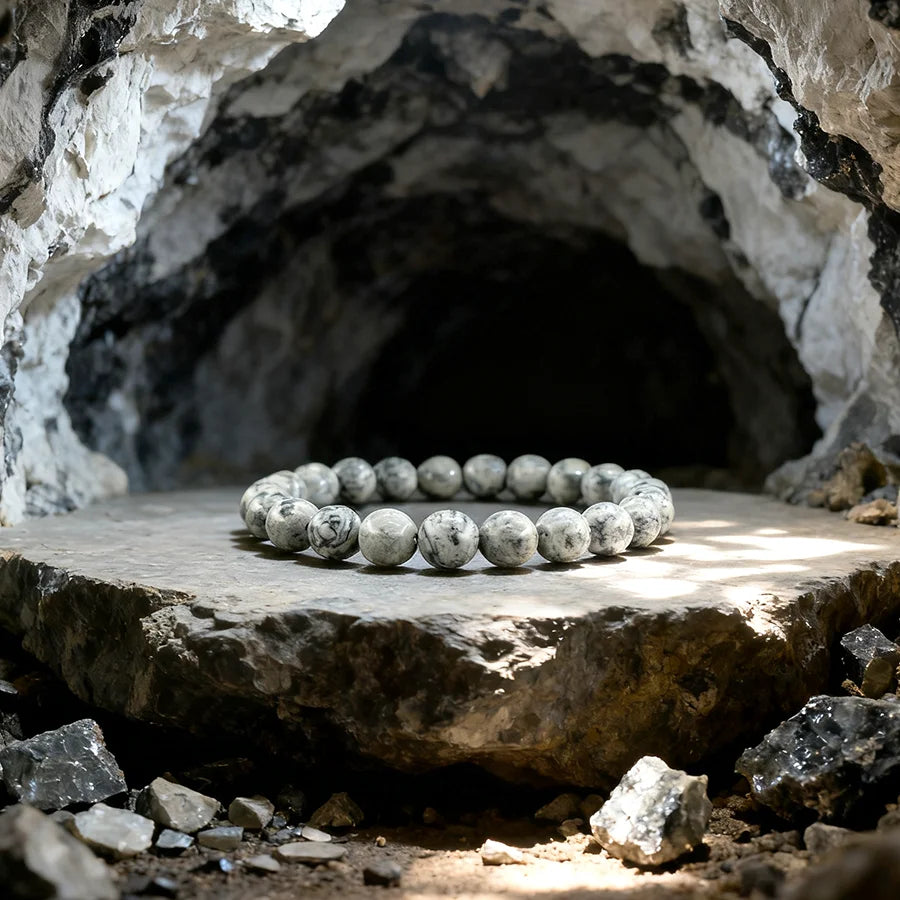Handmade White Jade Bead Bracelet Premium Grade White Jade Stretch Bracelet Rare Pure Texture Calming Energy Jewelry Lover Gift