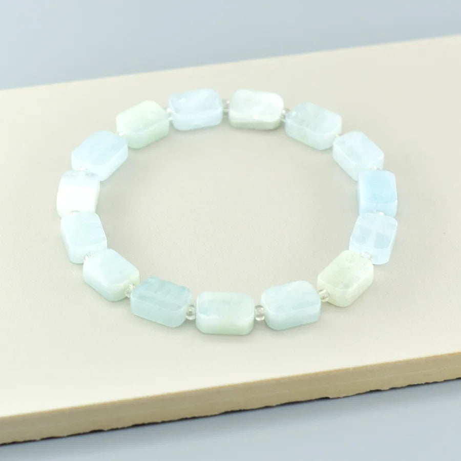 Natural Map Stone Beads Bracelet Men Women Regulate the Aura and Bring Good Luck Elastic Strand Jewelry for Kids Gift Wholesale