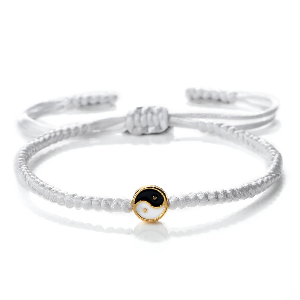 Mini Taichi Pendant Braided Bracelet Women Men Yinyang Balance Couple Bracelet&Bangles Chain Jewelry Vintage Pulsera Jewelry