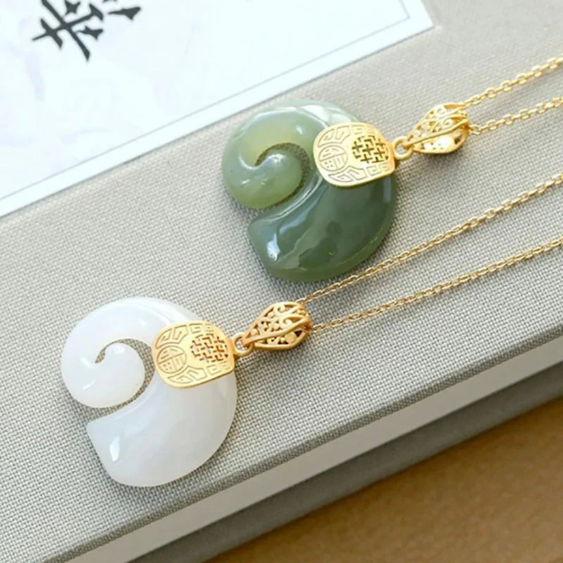 Boutique Natural Stone Hetian Jade Elephant Pendant Necklace Choker Jewelry for Women Birthday Anniversary