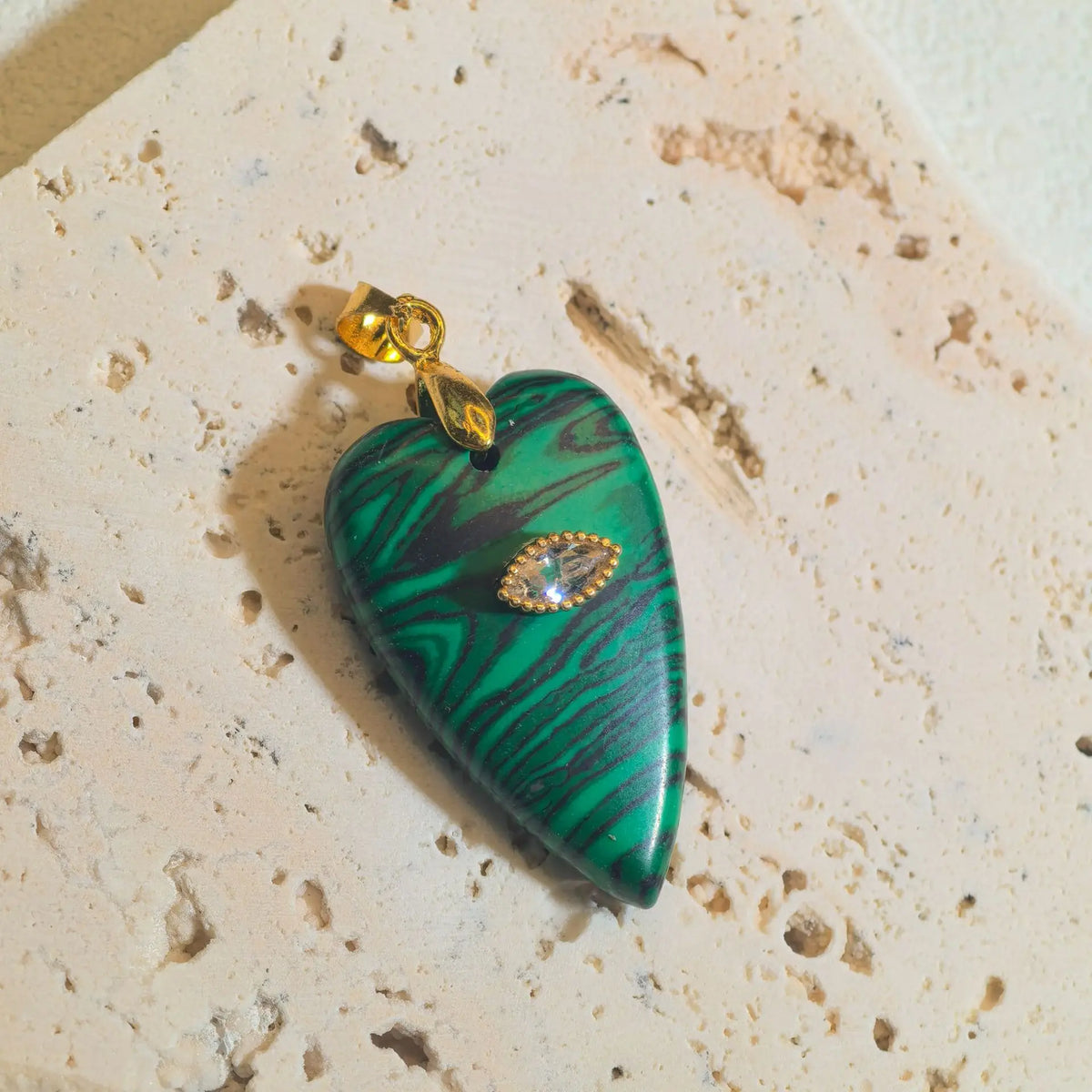 1pc Romantic Heartshape Natural Stone Pendant Green Aventurine Opal Stone Pendant for Women Jewelry Christmas Gift