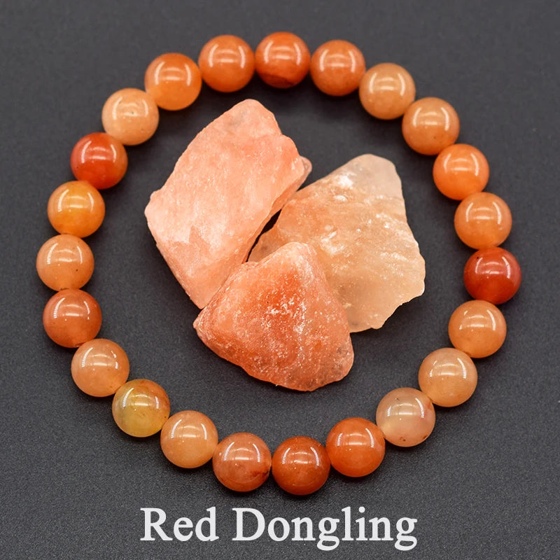 Natural Stone Round Red Spider Web Stripe Network Beads Bracelet Women Stretch Handmade Jewelry Men Red Picasso Beads Wholesale