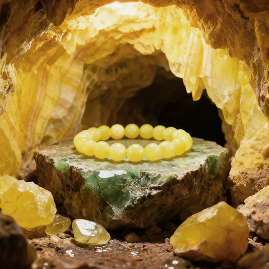 Genuine Natural Lemon Jade Bracelet Women Original Yellow Stone Wristband Jewelry Positive Energy Enhance Personal Charm Bangle