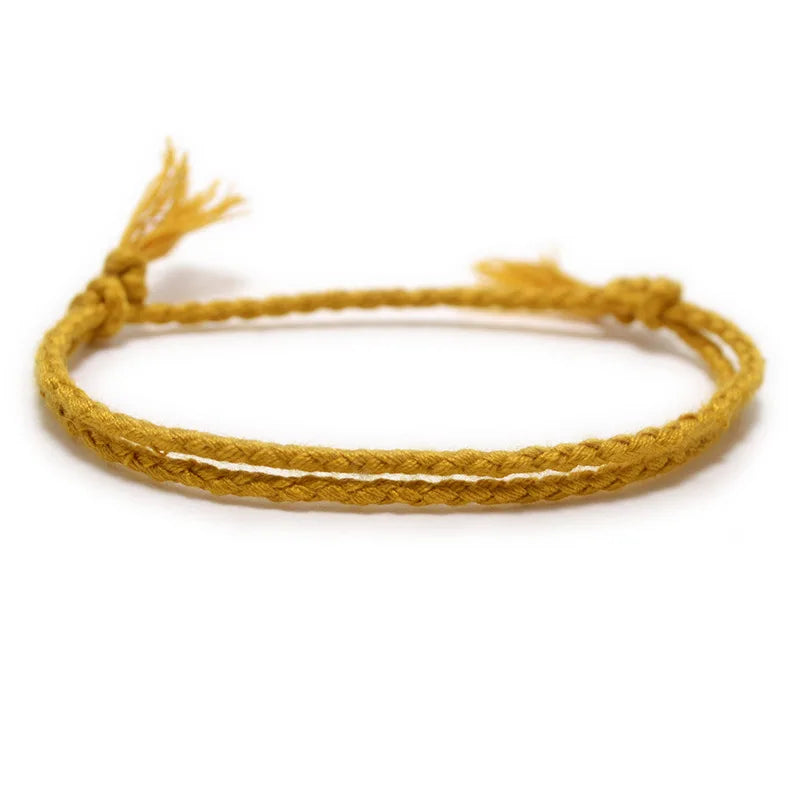 Lucky Woven Rope Handmade Bracelets For Women Men Simple 925 Tibetan Silver Bangle Adjustable 3PC Charm Bohemian Styles Gift