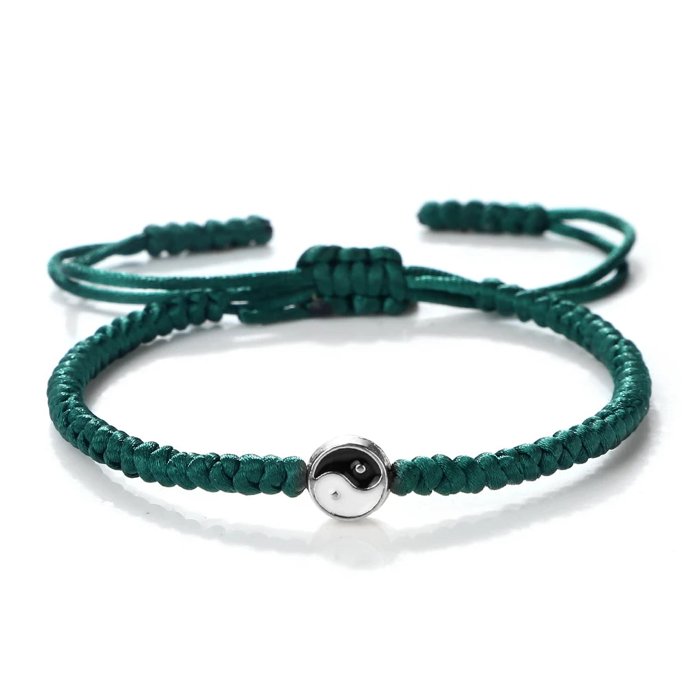 Mini Taichi Pendant Braided Bracelet Women Men Yinyang Balance Couple Bracelet&Bangles Chain Jewelry Vintage Pulsera Jewelry