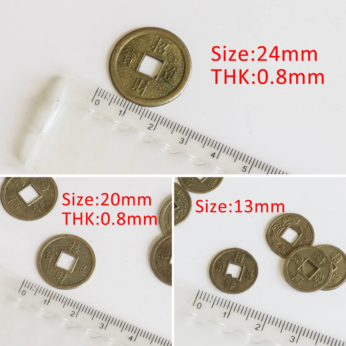 10/20/24Mm Chinese Feng Shui Lucky Coins Ancient Oriental Emperor Qing Money Good Fortune Dragon Coin Gift for Collection