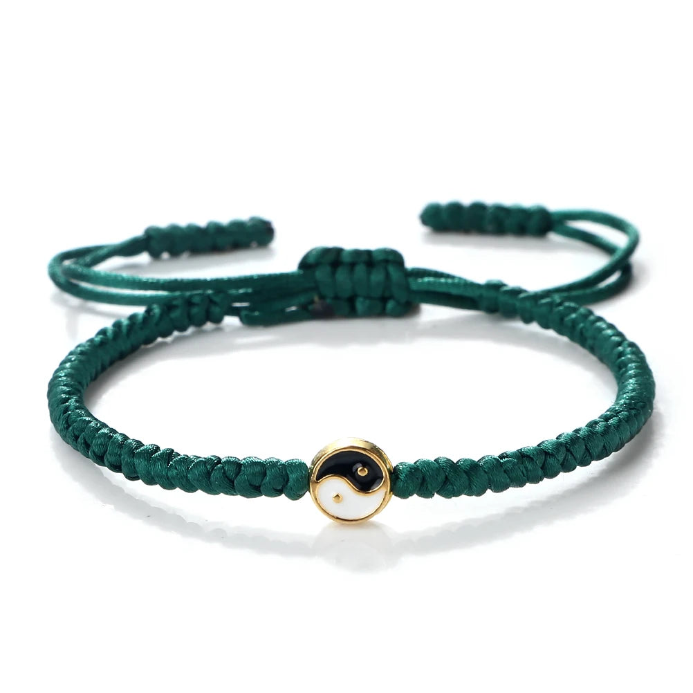 Mini Taichi Pendant Braided Bracelet Women Men Yinyang Balance Couple Bracelet&Bangles Chain Jewelry Vintage Pulsera Jewelry