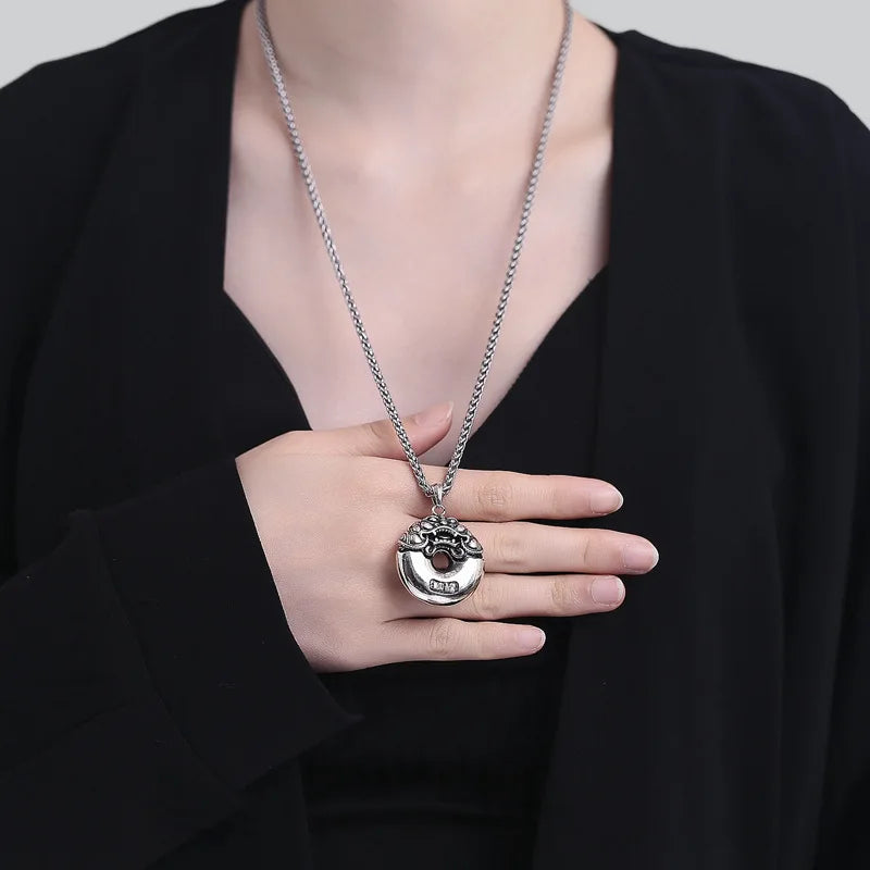 Blessing Wealth Animal Pixiu Pendant For Men Jewelry Lucky Relief Divine Beast Necklace Male Choker Accessories