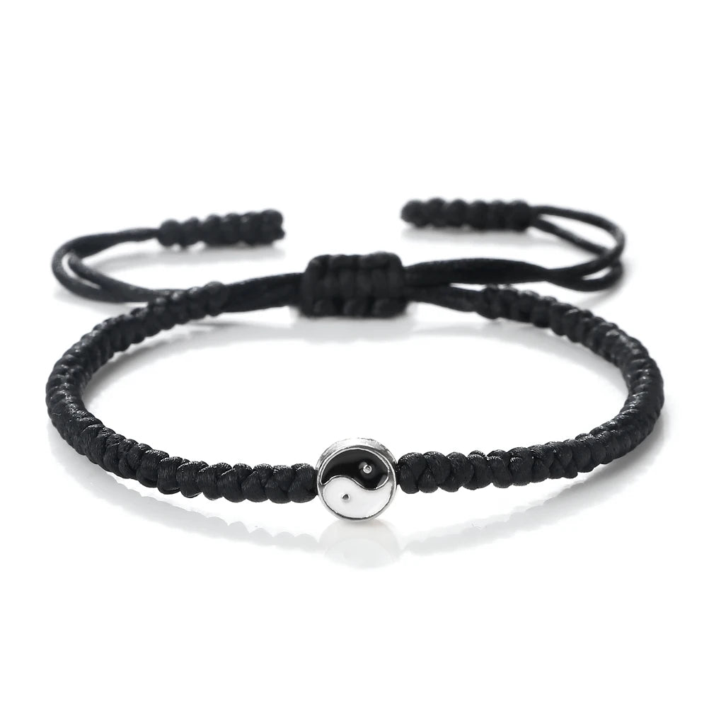 Mini Taichi Pendant Braided Bracelet Women Men Yinyang Balance Couple Bracelet&Bangles Chain Jewelry Vintage Pulsera Jewelry