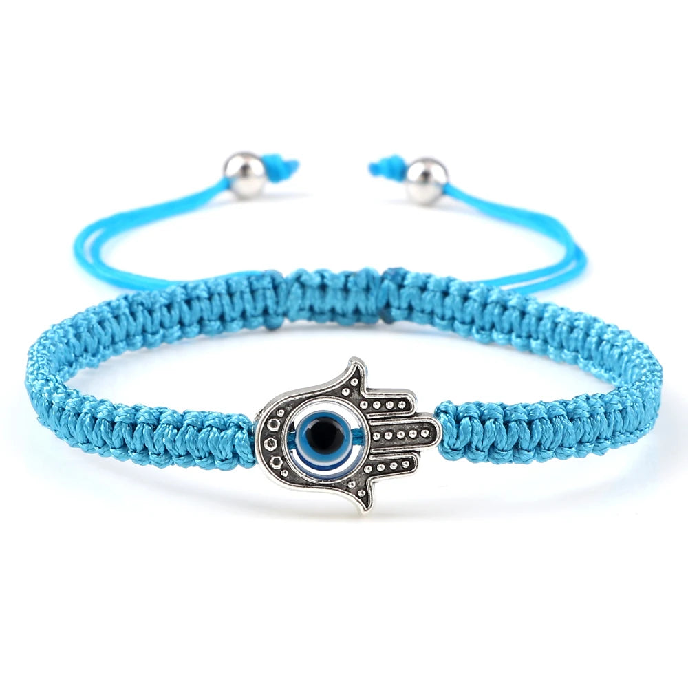 New Prayer Hand of Fatima Evil Eye Braided Bracelet Red Black Color Nylon Thread Lucky Couple Bracelet&Bangles Jewelry Men Women