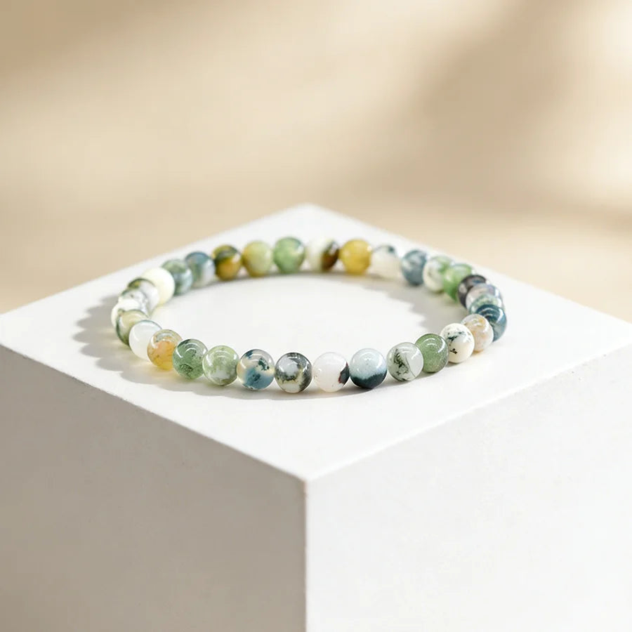Chakra Beads Energy Bracelet Natural Black Network Round Onyx Stone Stretch Bracelet Bangles for Women Men Handmade Yoga Jewelry
