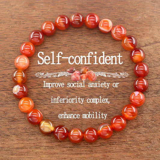 Natural Red Stripes Agate Bead Bracelet Women Men Genuine Red Carnelian Round Agate Jewelry Enhance Mobility Elastic Wristband