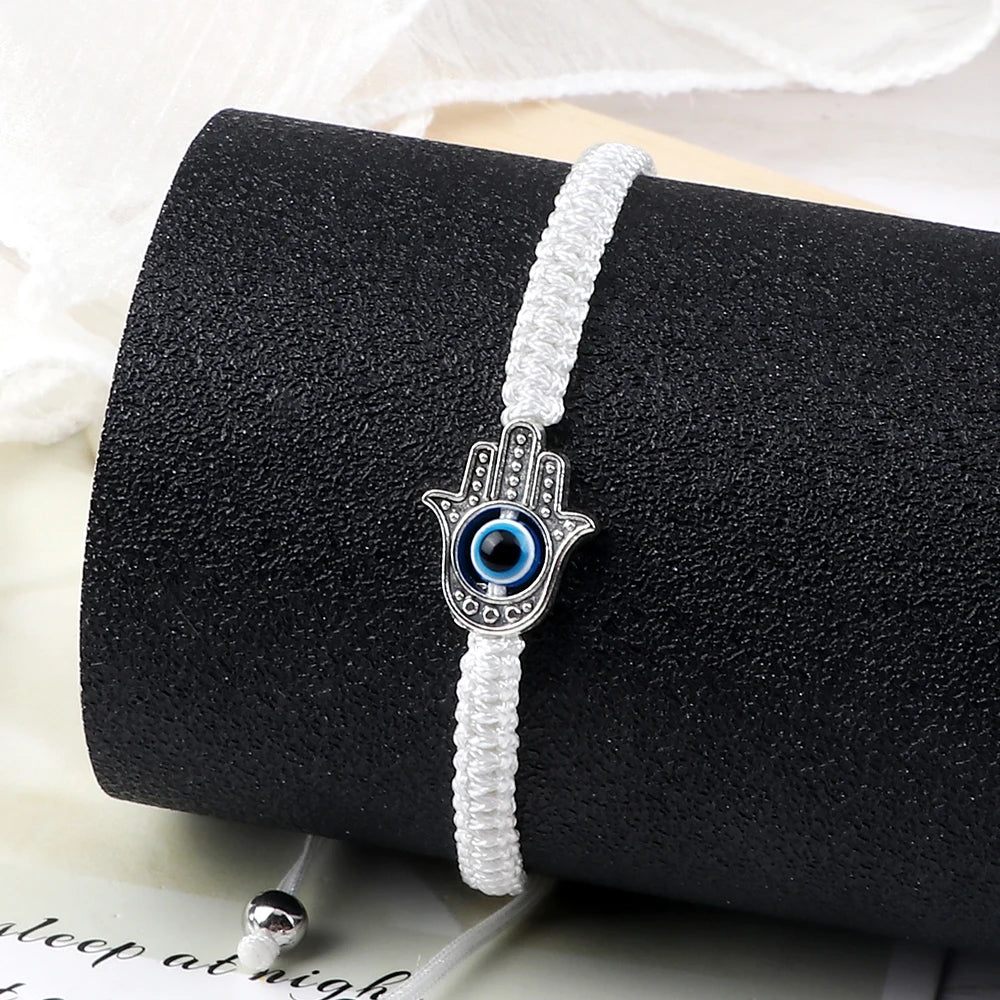 New Prayer Hand of Fatima Evil Eye Braided Bracelet Red Black Color Nylon Thread Lucky Couple Bracelet&Bangles Jewelry Men Women