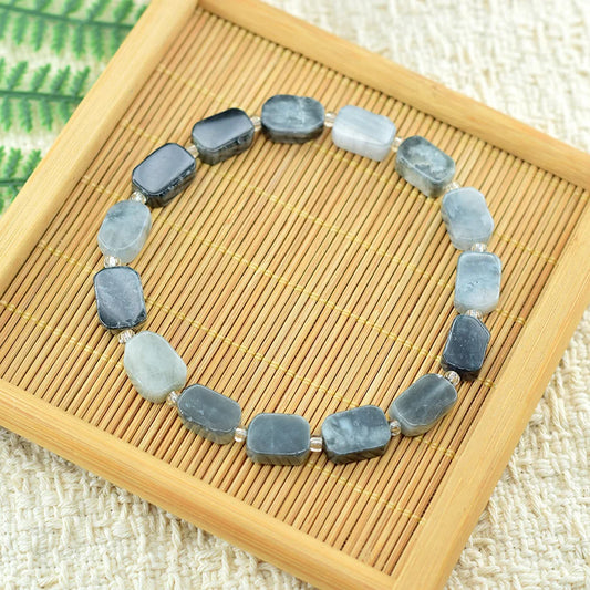 Natural Map Stone Beads Bracelet Men Women Regulate the Aura and Bring Good Luck Elastic Strand Jewelry for Kids Gift Wholesale