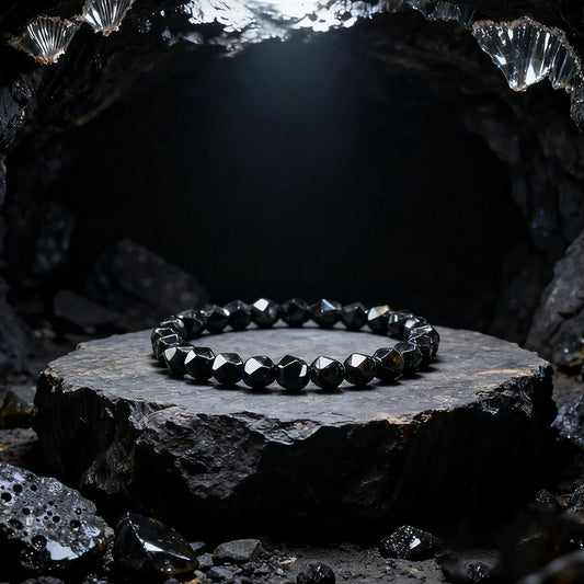 Irregular Black Obsidian Onyx Bracelet for Men Natural Shiny Black Obsidian Handmade Bangle Yoga Meditation Jewelry Wholesale