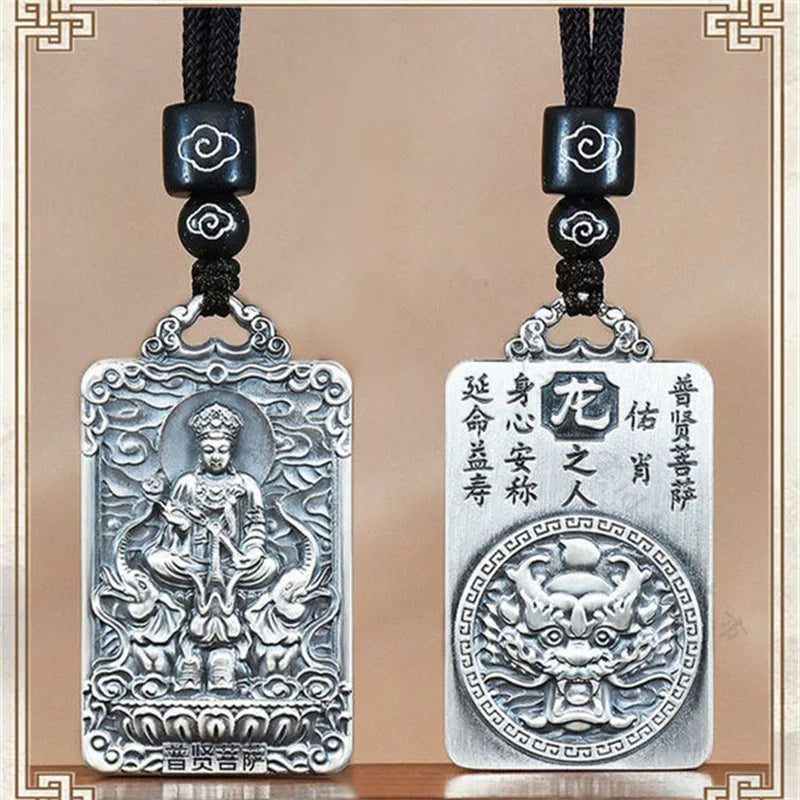 Eight Patronus Buddha Tathagata Avalokitesvara Amitabha Necklace Male Jewelry Zodiac Pendant Necklace For Women Men Amulet
