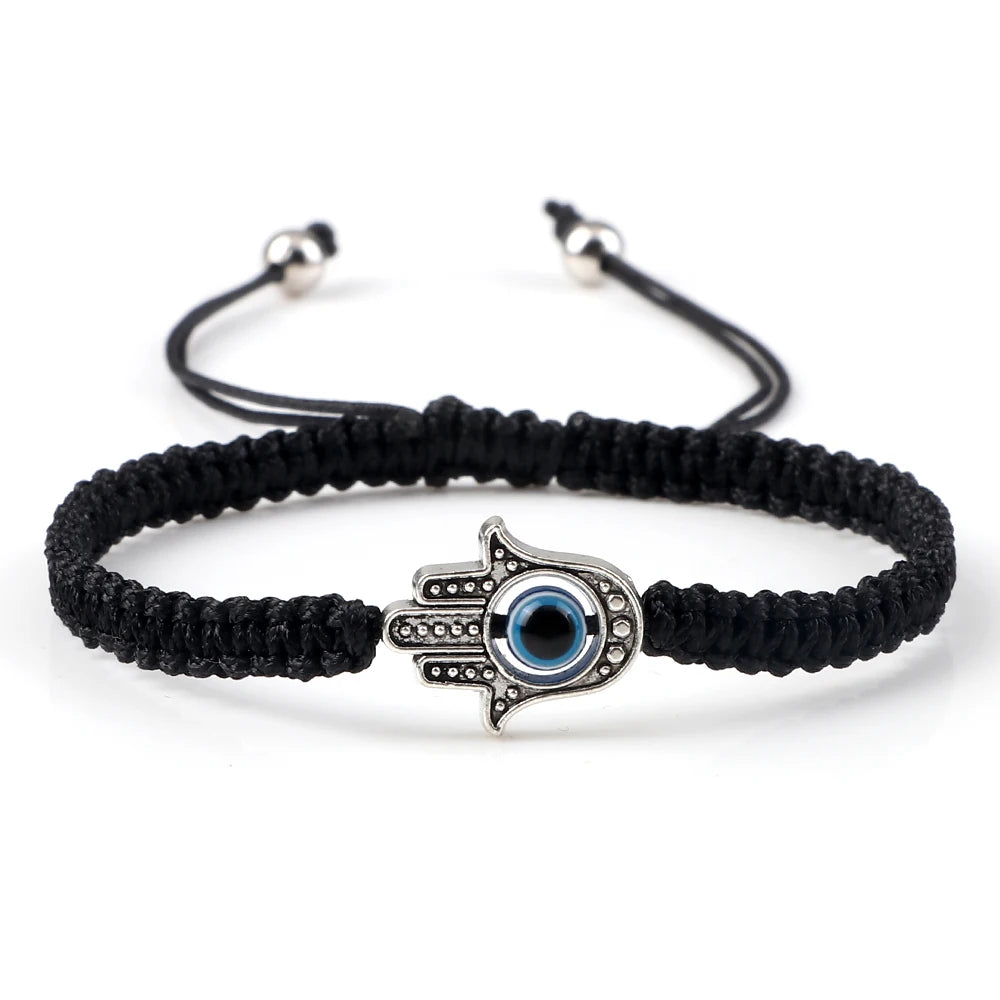 New Prayer Hand of Fatima Evil Eye Braided Bracelet Red Black Color Nylon Thread Lucky Couple Bracelet&Bangles Jewelry Men Women