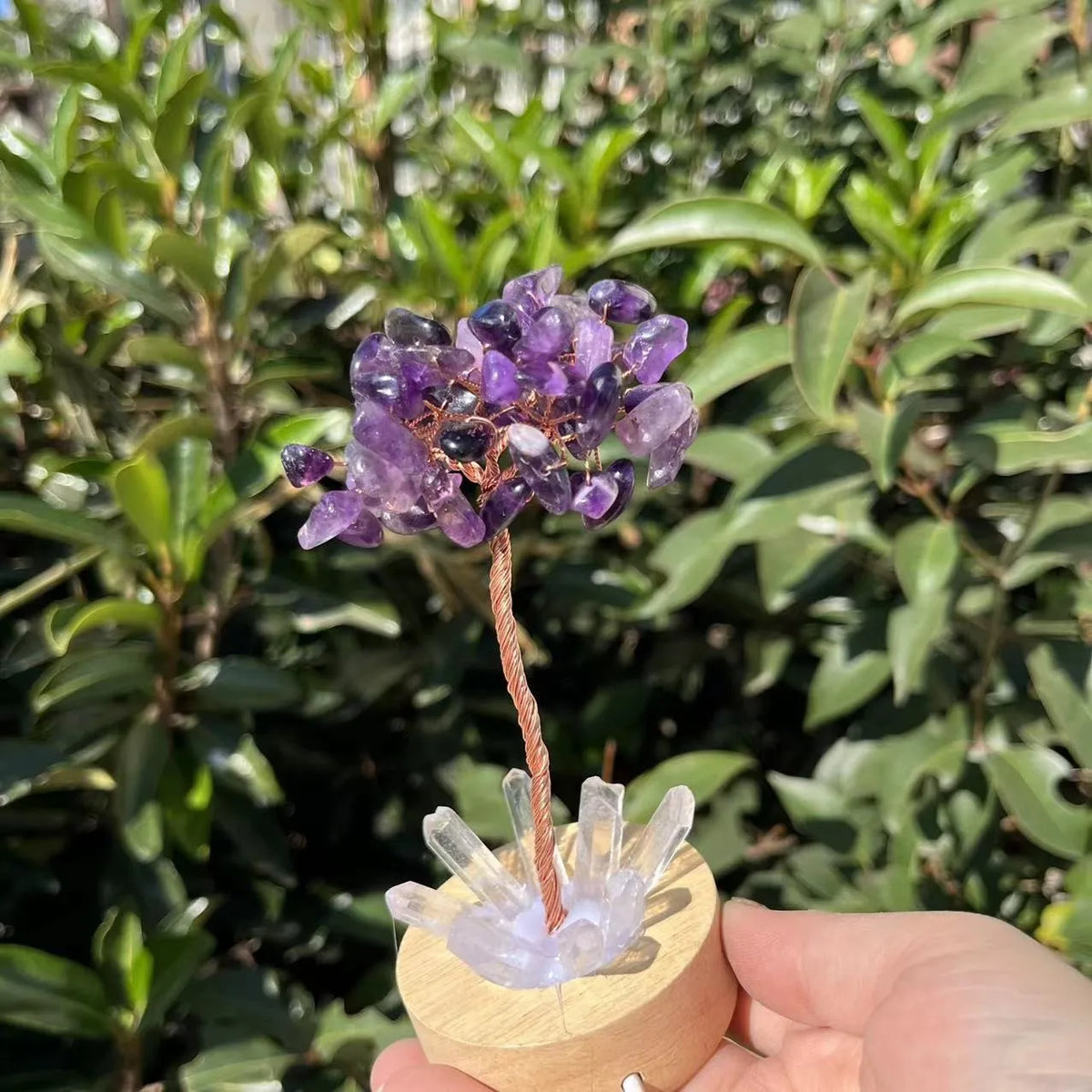 1pcs Crystal Money Tree Reiki Chakra Feng Shui Trees Decor Sparkling Crystal Tree Of Wealth With LED Base Crystal Birthday Gift