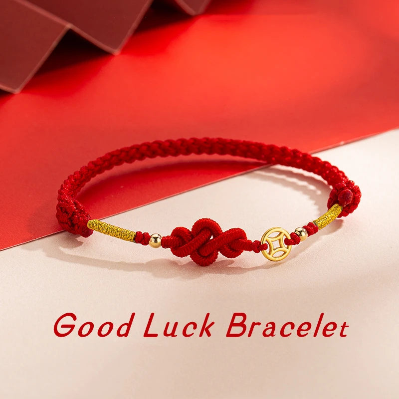 Fashion Simple Lucky Knot Red Rope Bracelets for Women Men Handmade String Adjustable Bracelet Friendship Amulet Jewelry Gift