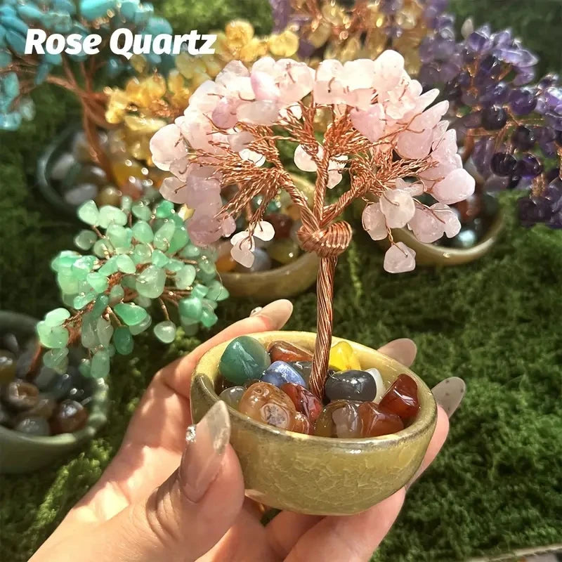 1pc, Amethyst Crystal Tree Reiki Natural Crystals Base Copper Wire Tree Life Spiritual Meditation Energy Tree Room Decor Gifts