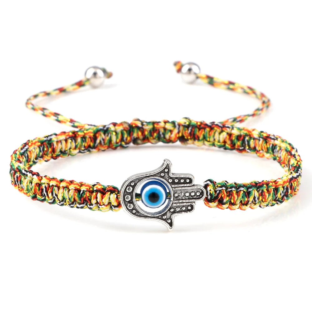 New Prayer Hand of Fatima Evil Eye Braided Bracelet Red Black Color Nylon Thread Lucky Couple Bracelet&Bangles Jewelry Men Women